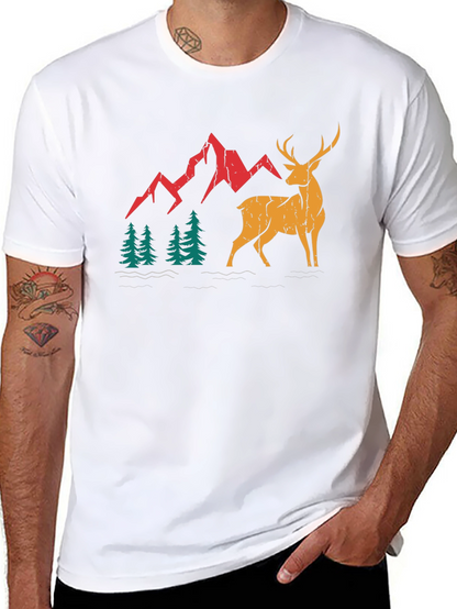 Mountain Deer Graphic Tee - Black