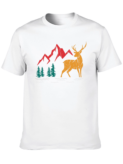 Mountain Deer Graphic Tee - Black