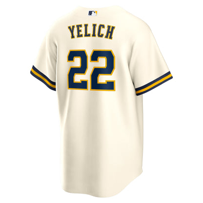 Christian Yelich Milwaukee Brewers Nike Home Replica Player Jersey - Cream