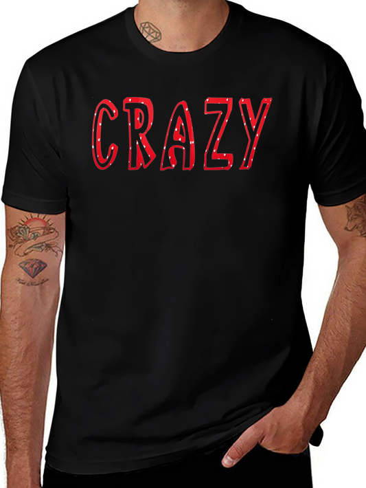 Crazy Graphic Print Black T-Shirt for Men