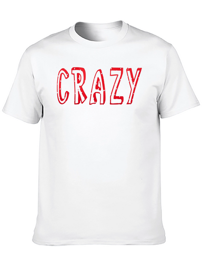 Crazy Graphic Print Black T-Shirt for Men