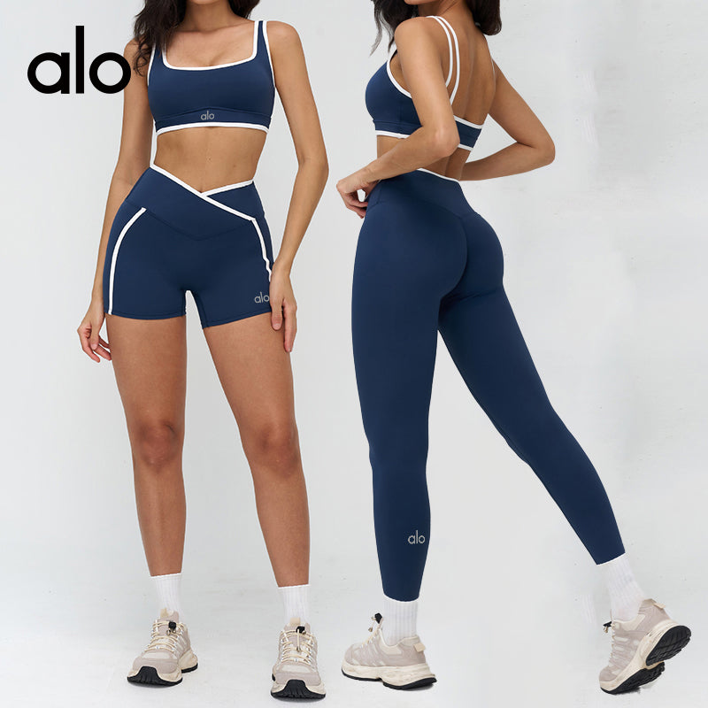 Aloyoga Bare Sensation Yoga Bra - Color-Contrasting High-Style Underwear for Running and Fitness - Sports Bra
