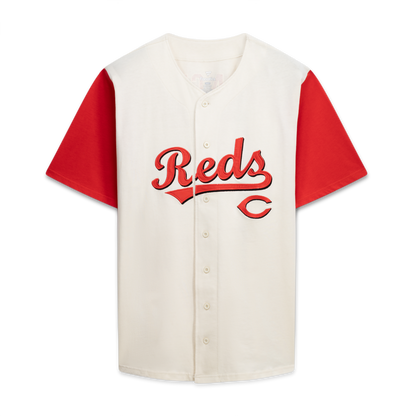 Cincinnati Reds Profile Big &amp;amp; Tall Two-Color Fashion Jersey - Cream/Red