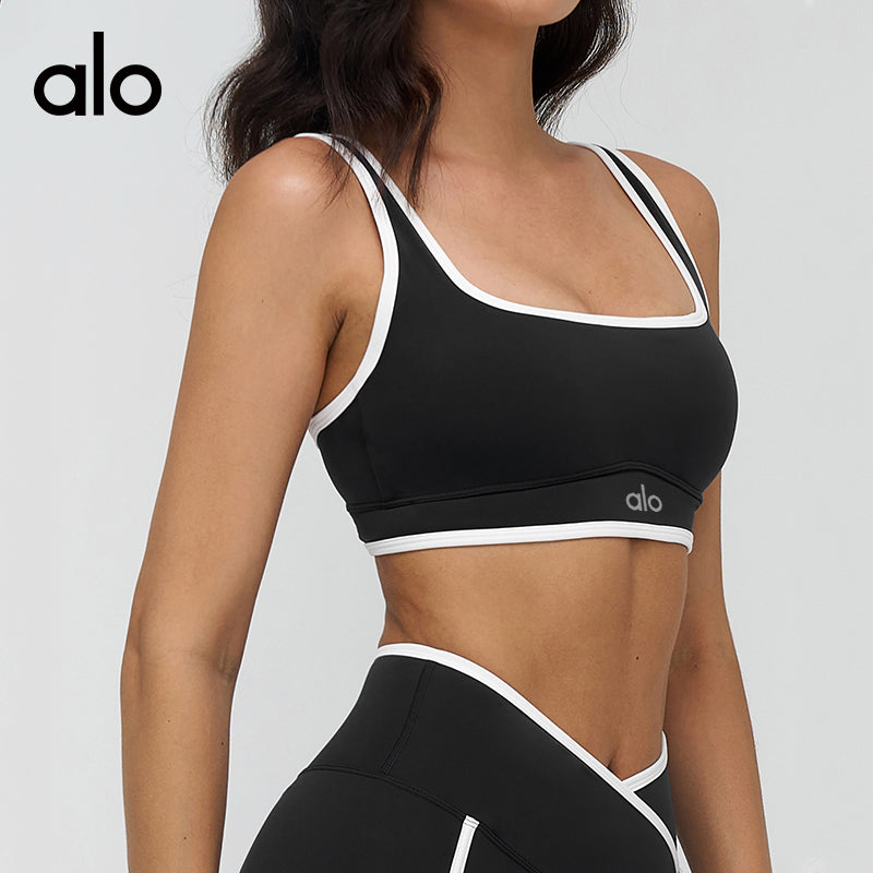 Aloyoga Bare Sensation Yoga Bra - Color-Contrasting High-Style Underwear for Running and Fitness - Sports Bra