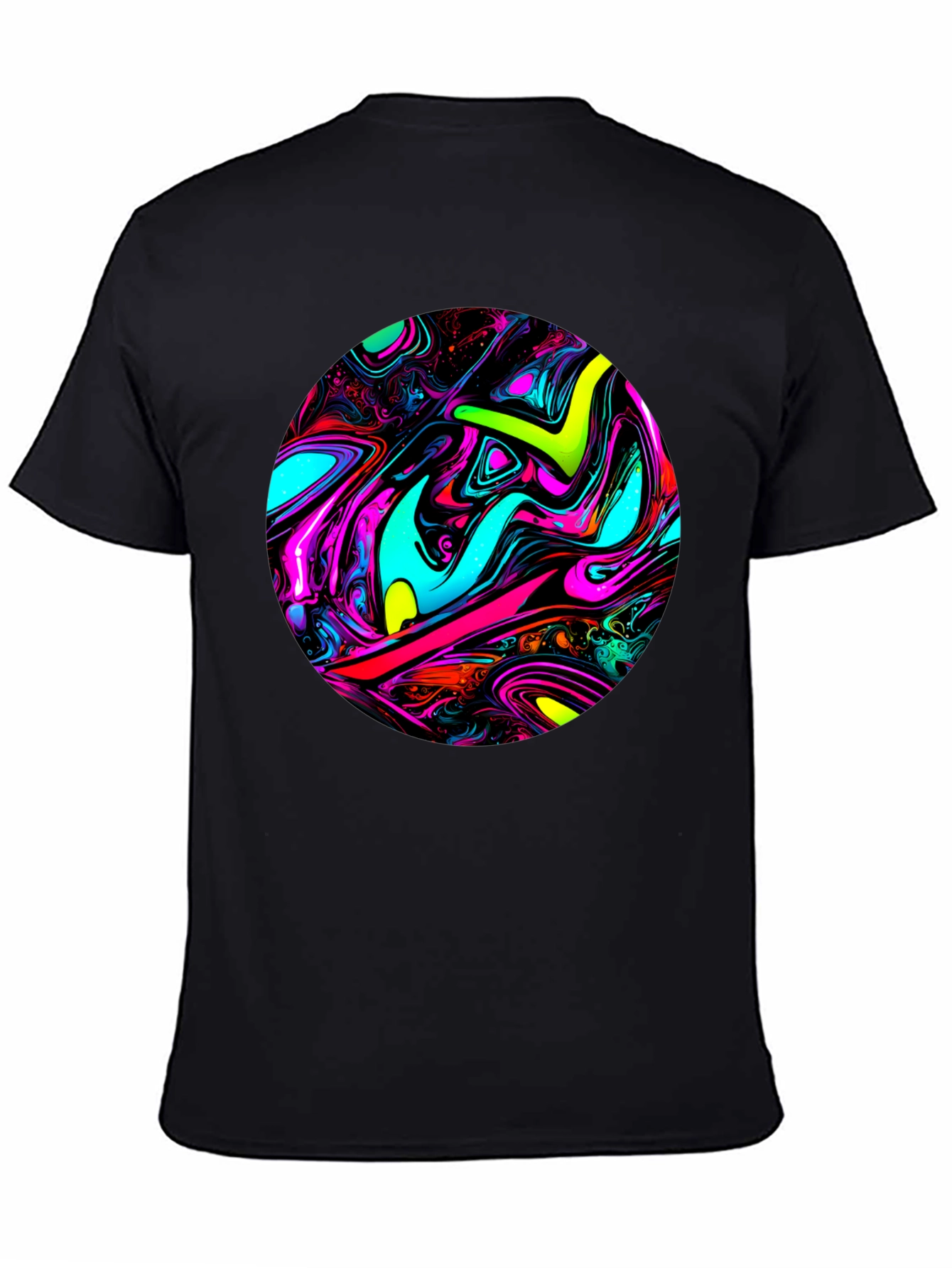 Psychedelic Swirl Graphic Black T-Shirt