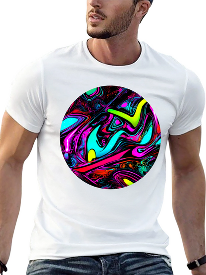 Psychedelic Swirl Graphic Black T-Shirt