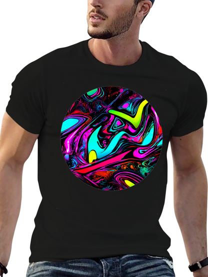 Psychedelic Swirl Graphic Black T-Shirt