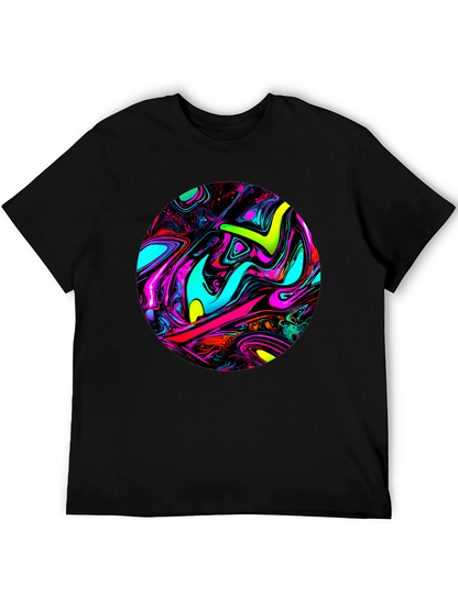 Psychedelic Swirl Graphic Black T-Shirt