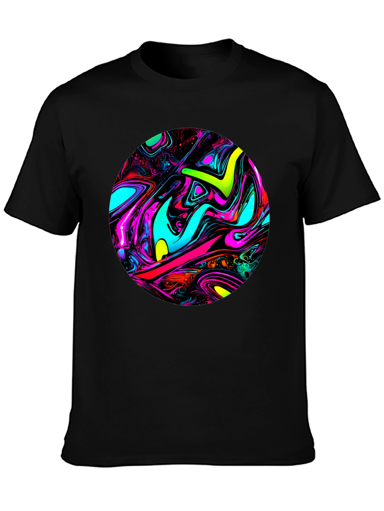 Psychedelic Swirl Graphic Black T-Shirt