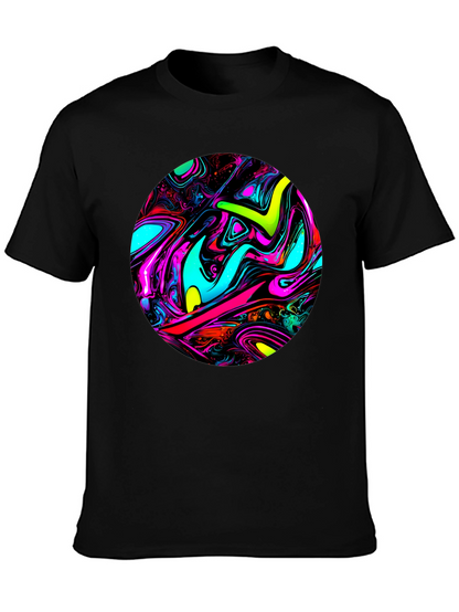 Psychedelic Swirl Graphic Black T-Shirt