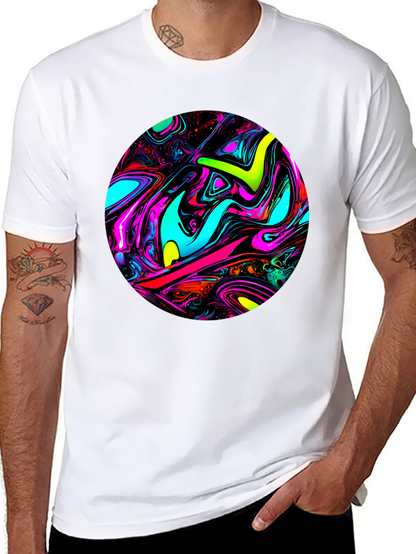 Psychedelic Swirl Graphic Black T-Shirt