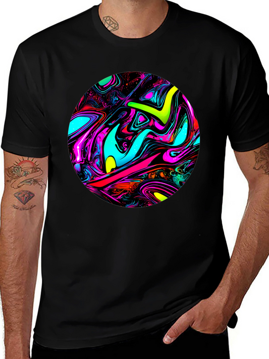 Psychedelic Swirl Graphic Black T-Shirt