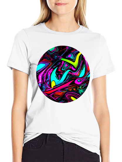 Psychedelic Swirl Graphic Black T-Shirt