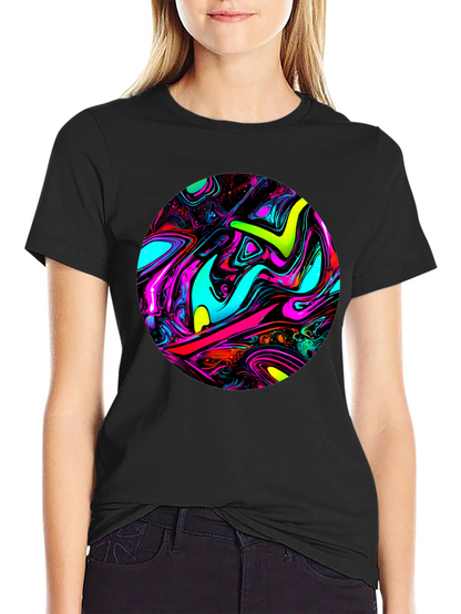 Psychedelic Swirl Graphic Black T-Shirt
