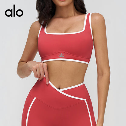 Aloyoga Bare Sensation Yoga Bra - Color-Contrasting High-Style Underwear for Running and Fitness - Sports Bra