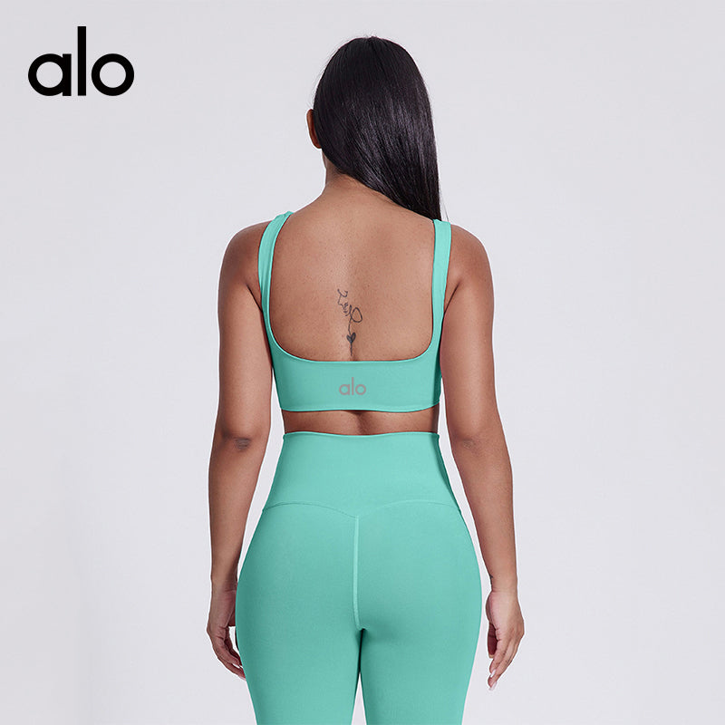 Aloyoga Over-the-Shoulder Running and Yoga Bra for Pilates Training and Fitness Exercises - Back Covering Garment