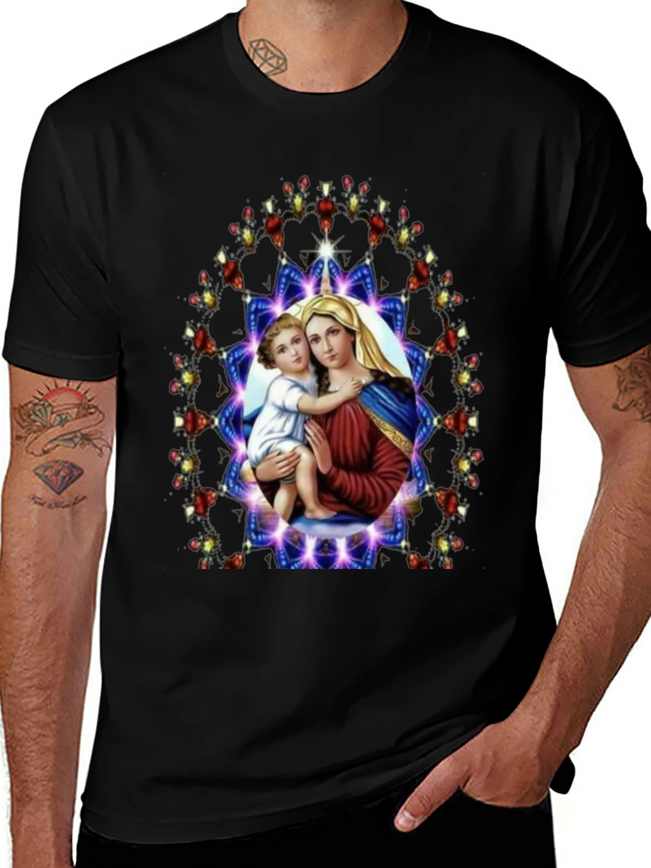 Mary and Baby Jesus Graphic T-Shirt