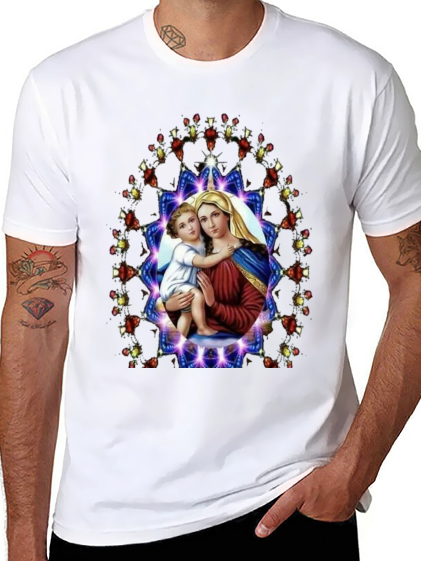 Mary and Baby Jesus Graphic T-Shirt