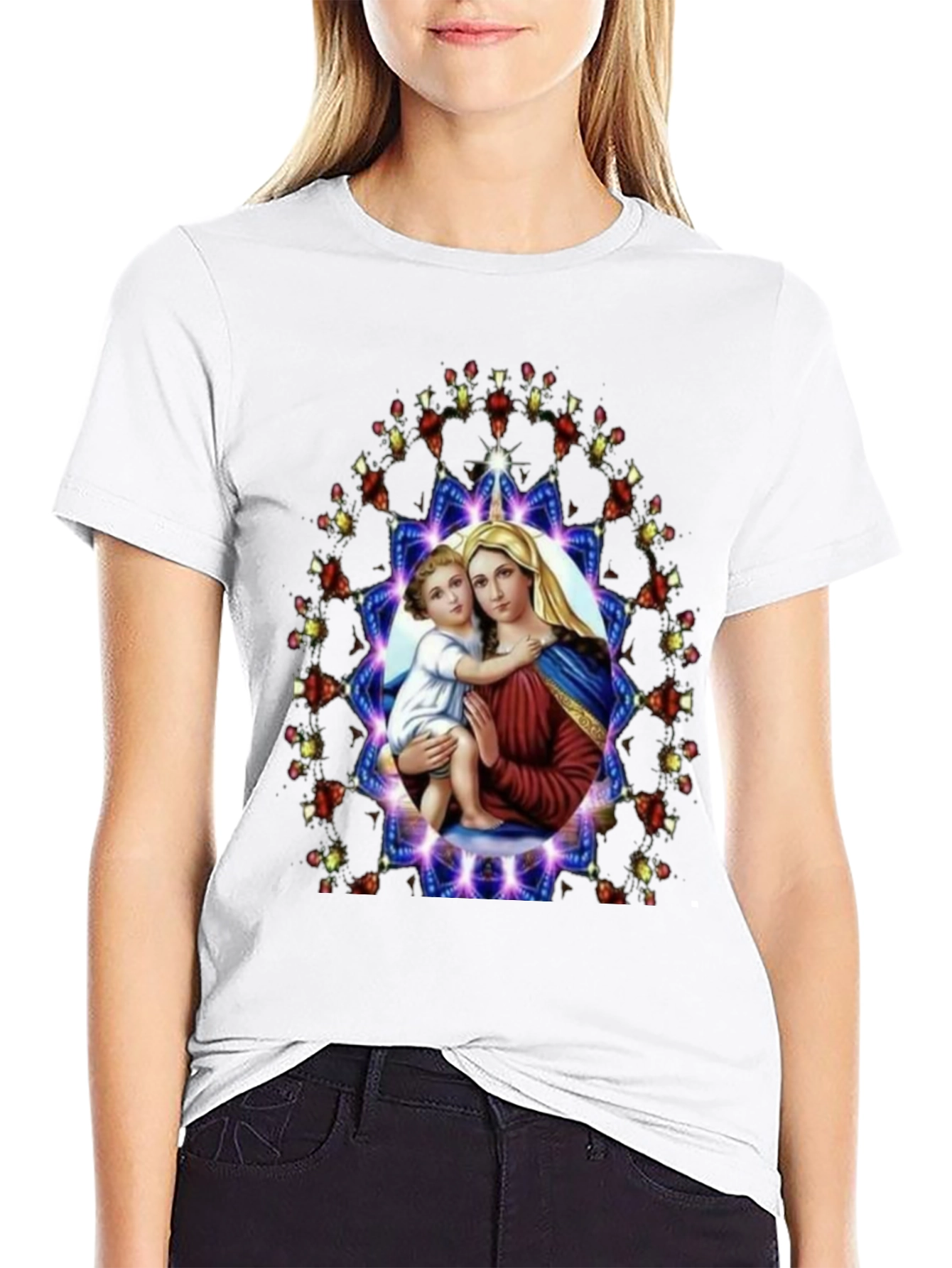 Mary and Baby Jesus Graphic T-Shirt