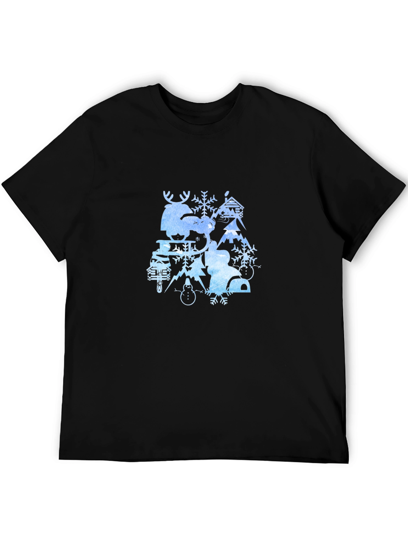 Winter Wonderland Graphic Tee - Black Cotton