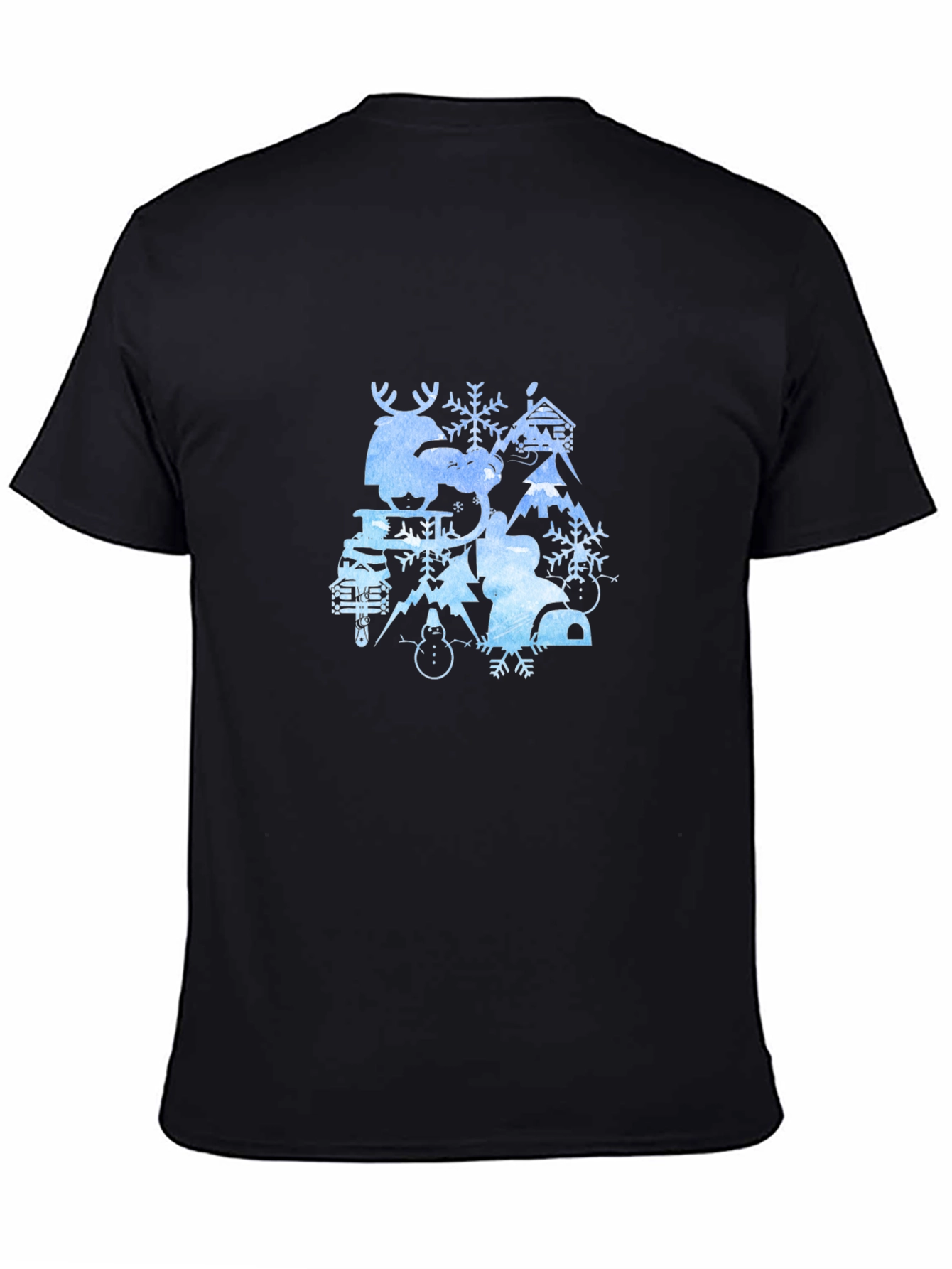 Winter Wonderland Graphic Tee - Black Cotton