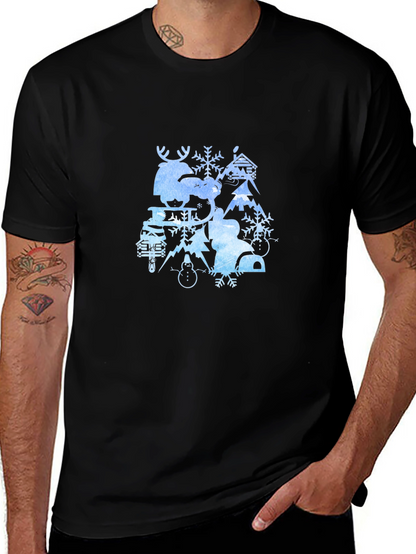 Winter Wonderland Graphic Tee - Black Cotton