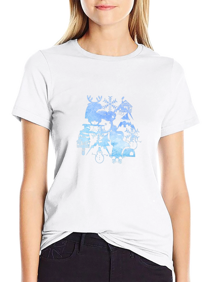 Winter Wonderland Graphic Tee - Black Cotton