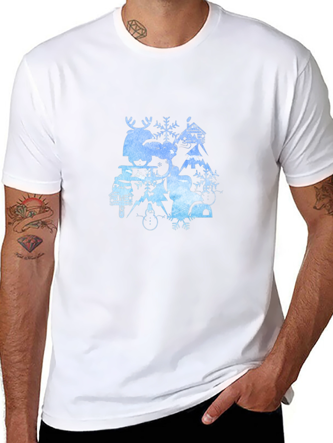 Winter Wonderland Graphic Tee - Black Cotton