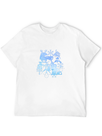 Winter Wonderland Graphic Tee - Black Cotton
