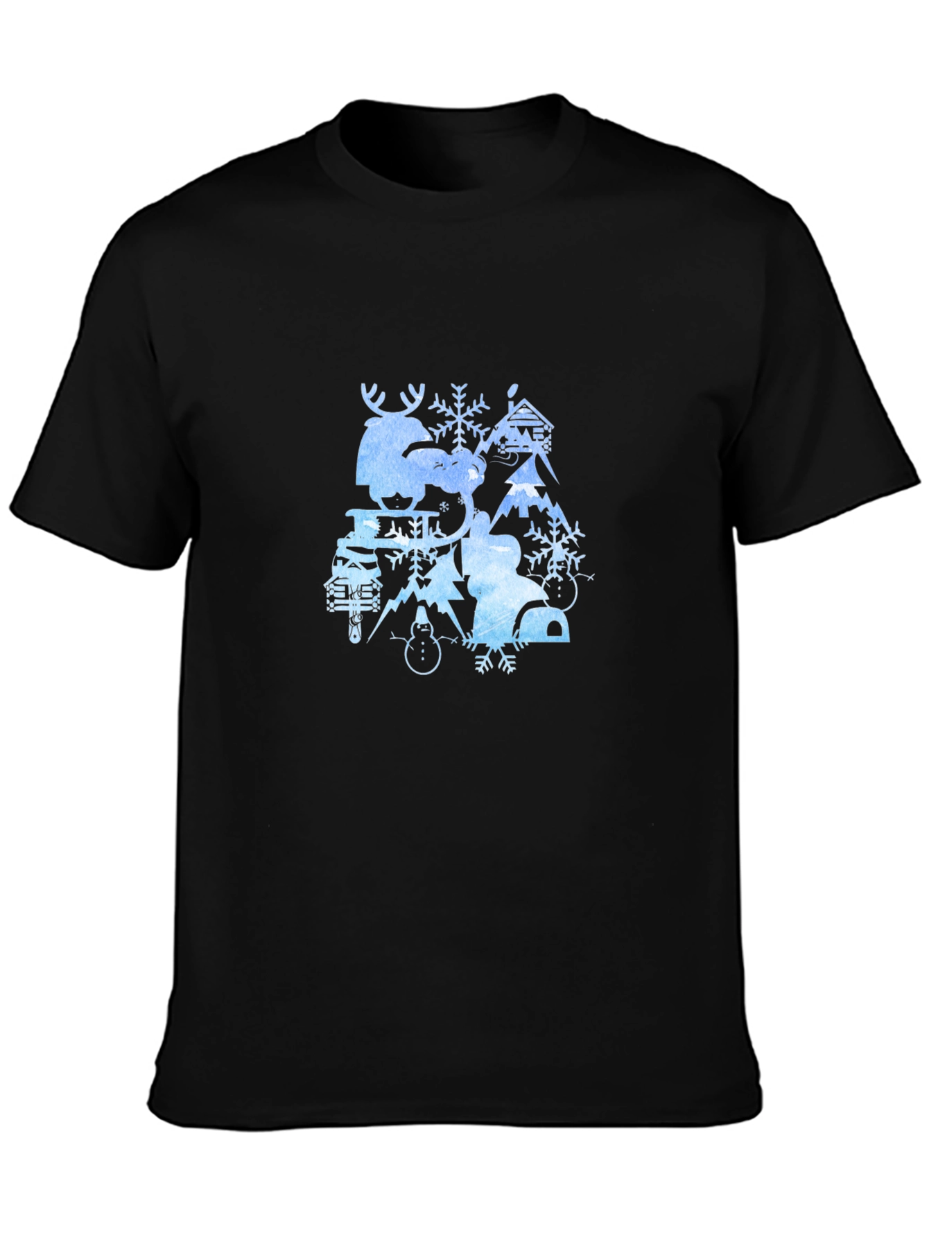 Winter Wonderland Graphic Tee - Black Cotton