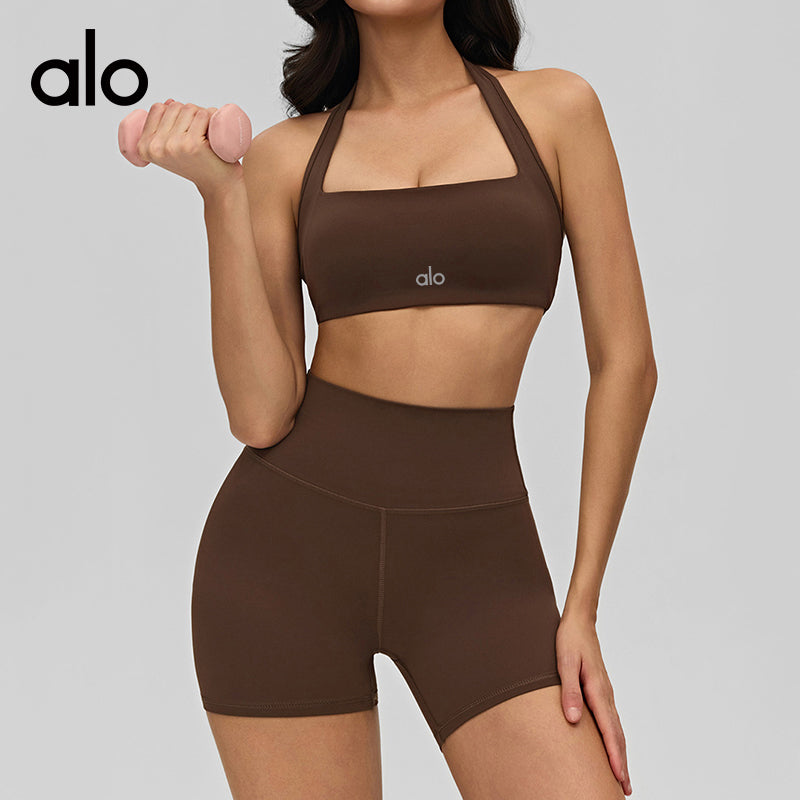 Aloyoga Bare-Skin Comfortable Yoga Bra for Fitness and Back Beautification with a Large Back Opening and Breathable Sports Top