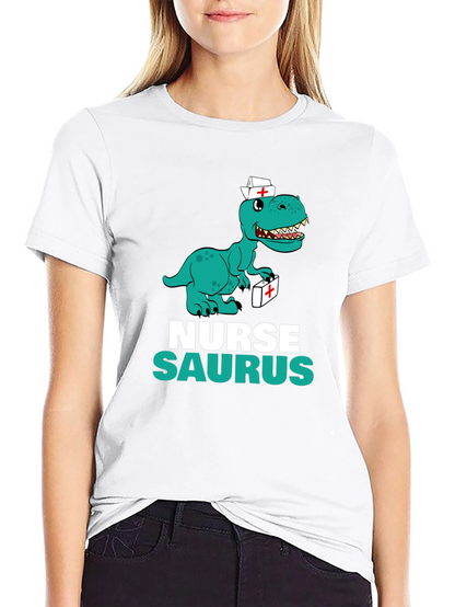 Nurse Saurus T-Shirt - Funny Dino Graphic Tee