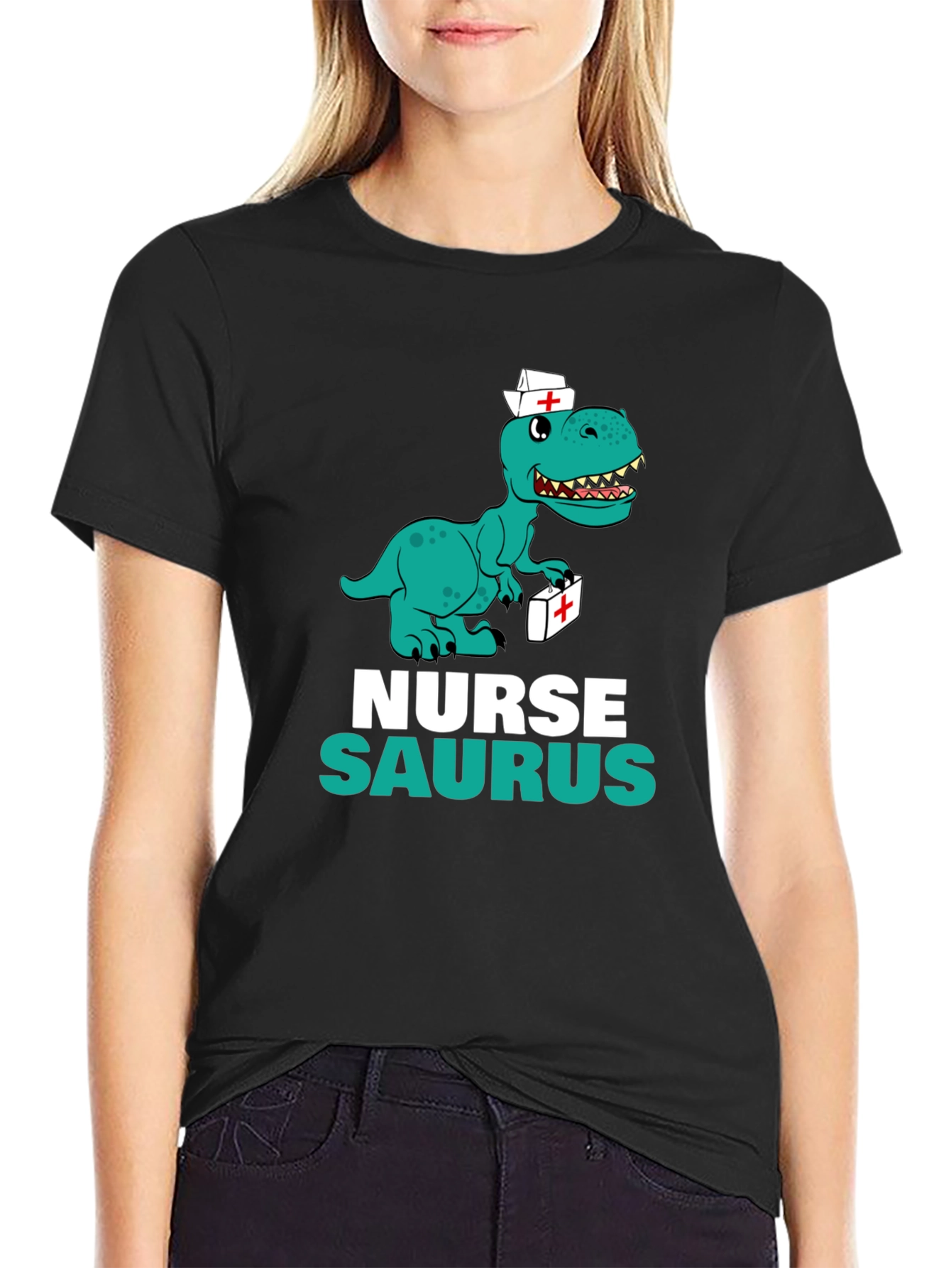Nurse Saurus T-Shirt - Funny Dino Graphic Tee