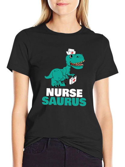 Nurse Saurus T-Shirt - Funny Dino Graphic Tee