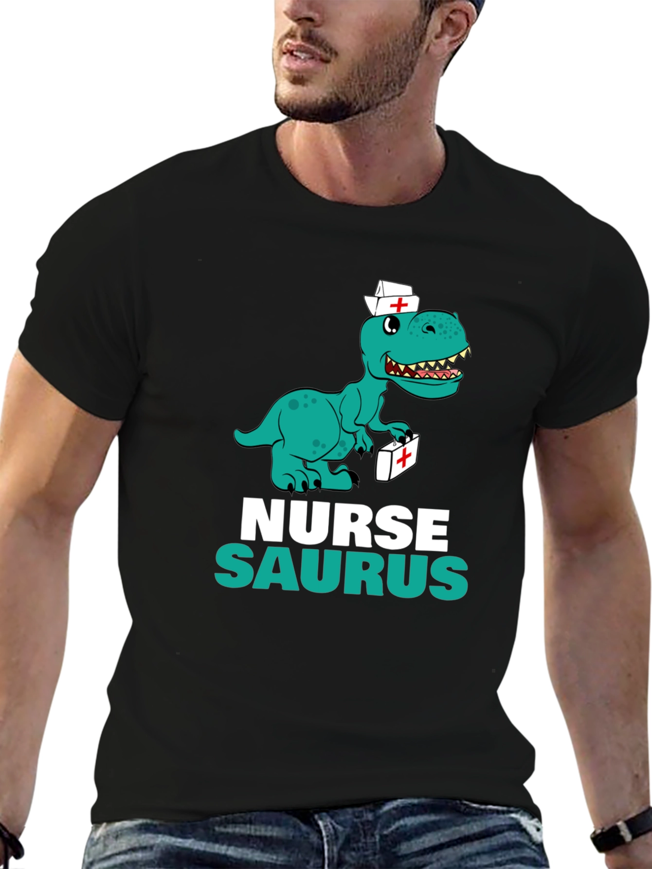 Nurse Saurus T-Shirt - Funny Dino Graphic Tee
