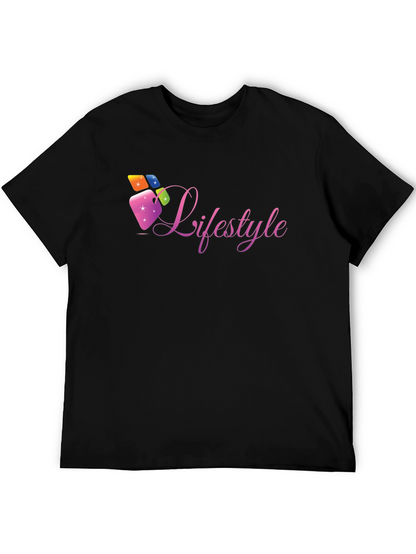 Lifestyle Graphic Tee - Black Cotton Casual Shirt