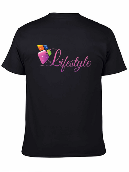 Lifestyle Graphic Tee - Black Cotton Casual Shirt