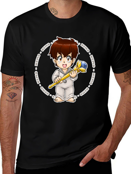 Nemo Cartoon Graphic Tee - Black Cotton Blend