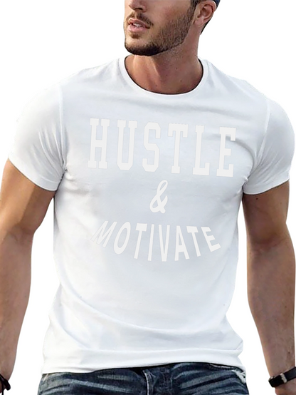 Hustle & Motivate Graphic Tee - Black Cotton