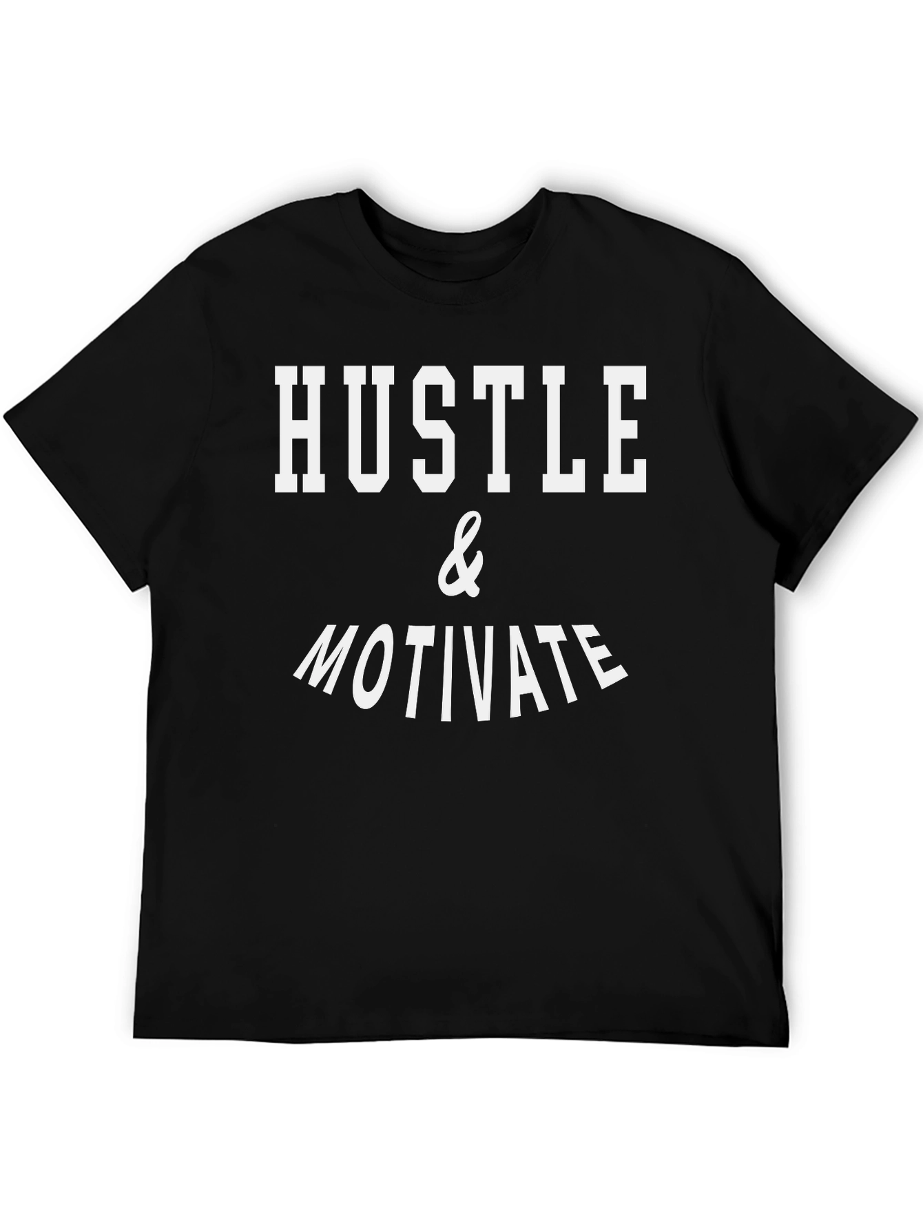 Hustle & Motivate Graphic Tee - Black Cotton