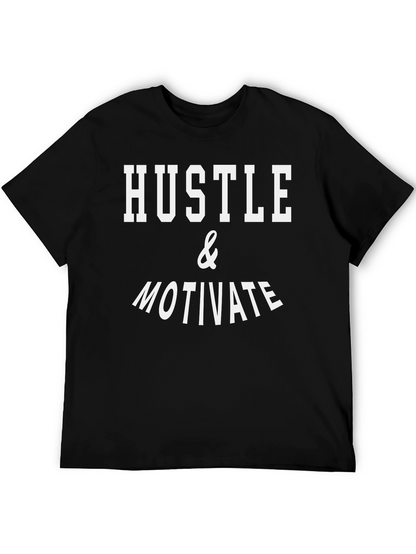 Hustle & Motivate Graphic Tee - Black Cotton