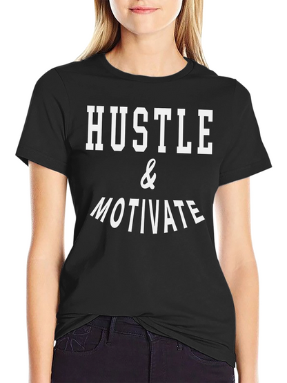 Hustle & Motivate Graphic Tee - Black Cotton