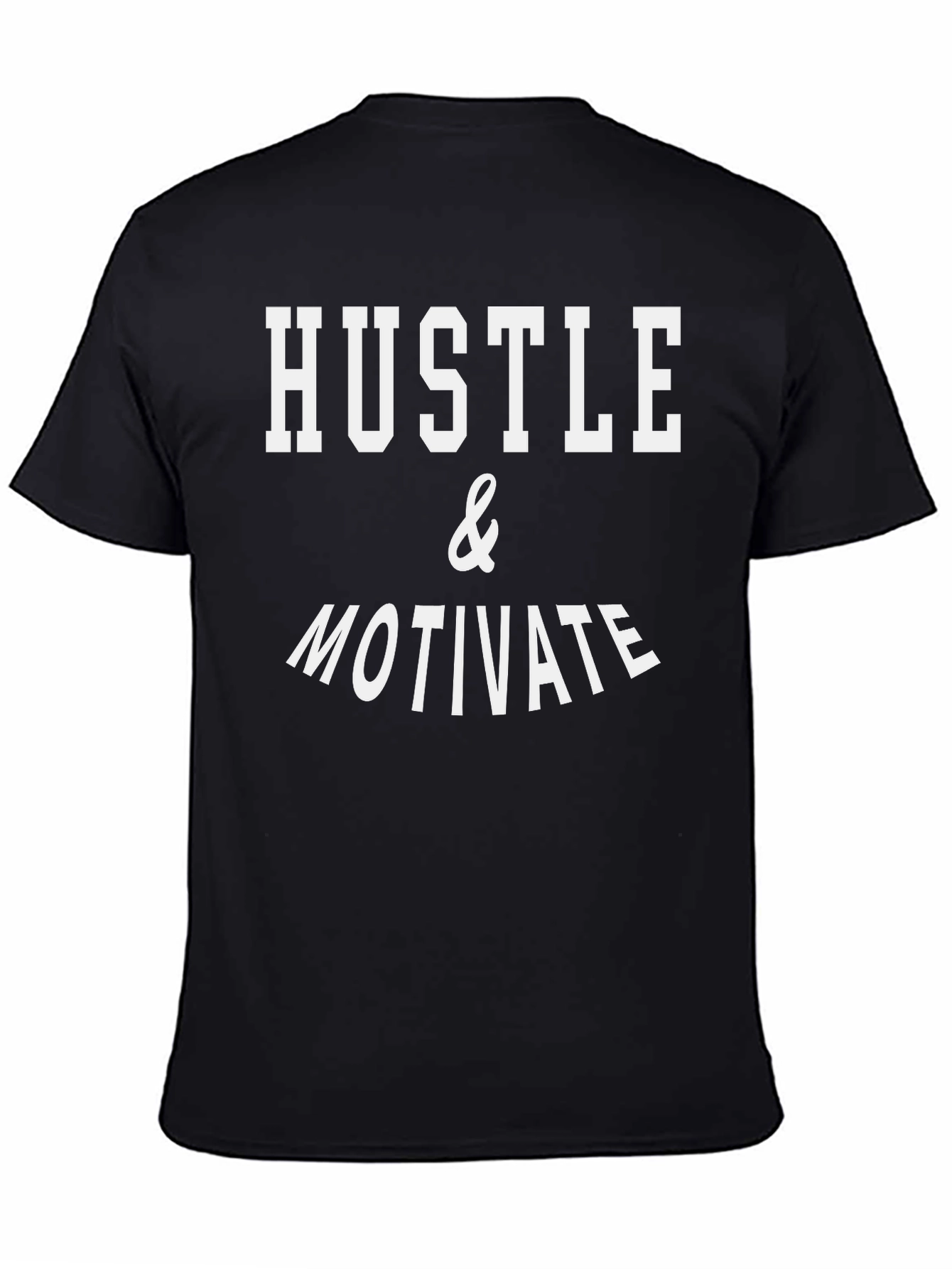 Hustle & Motivate Graphic Tee - Black Cotton