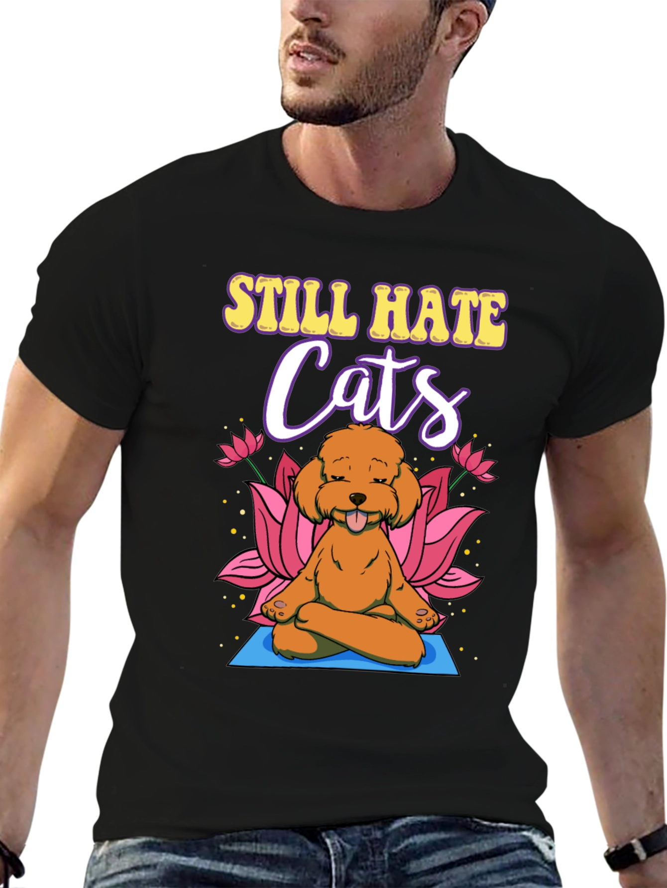 Still Hate Cats Yoga Dog T-Shirt