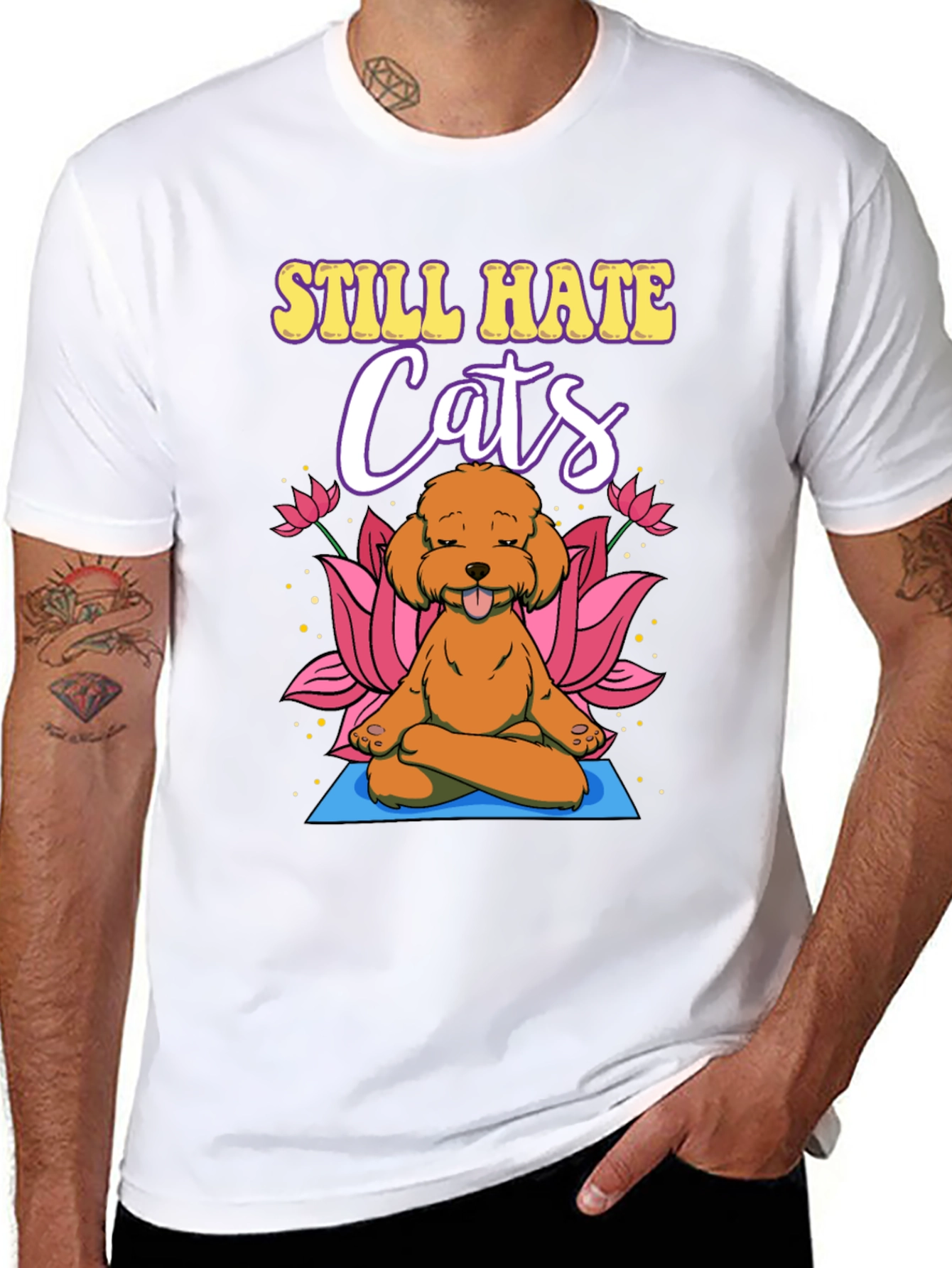 Still Hate Cats Yoga Dog T-Shirt