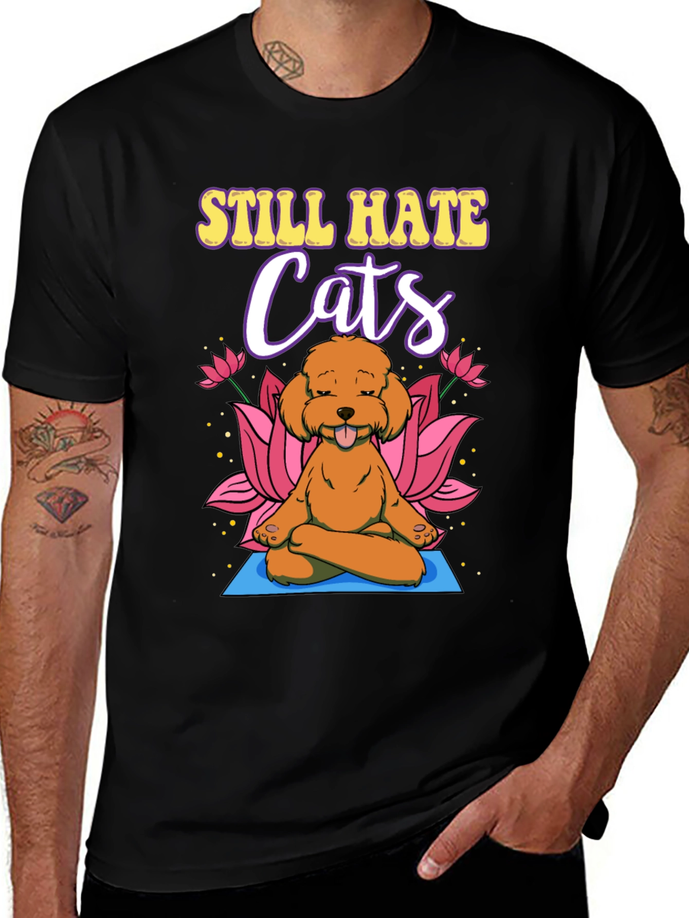 Still Hate Cats Yoga Dog T-Shirt