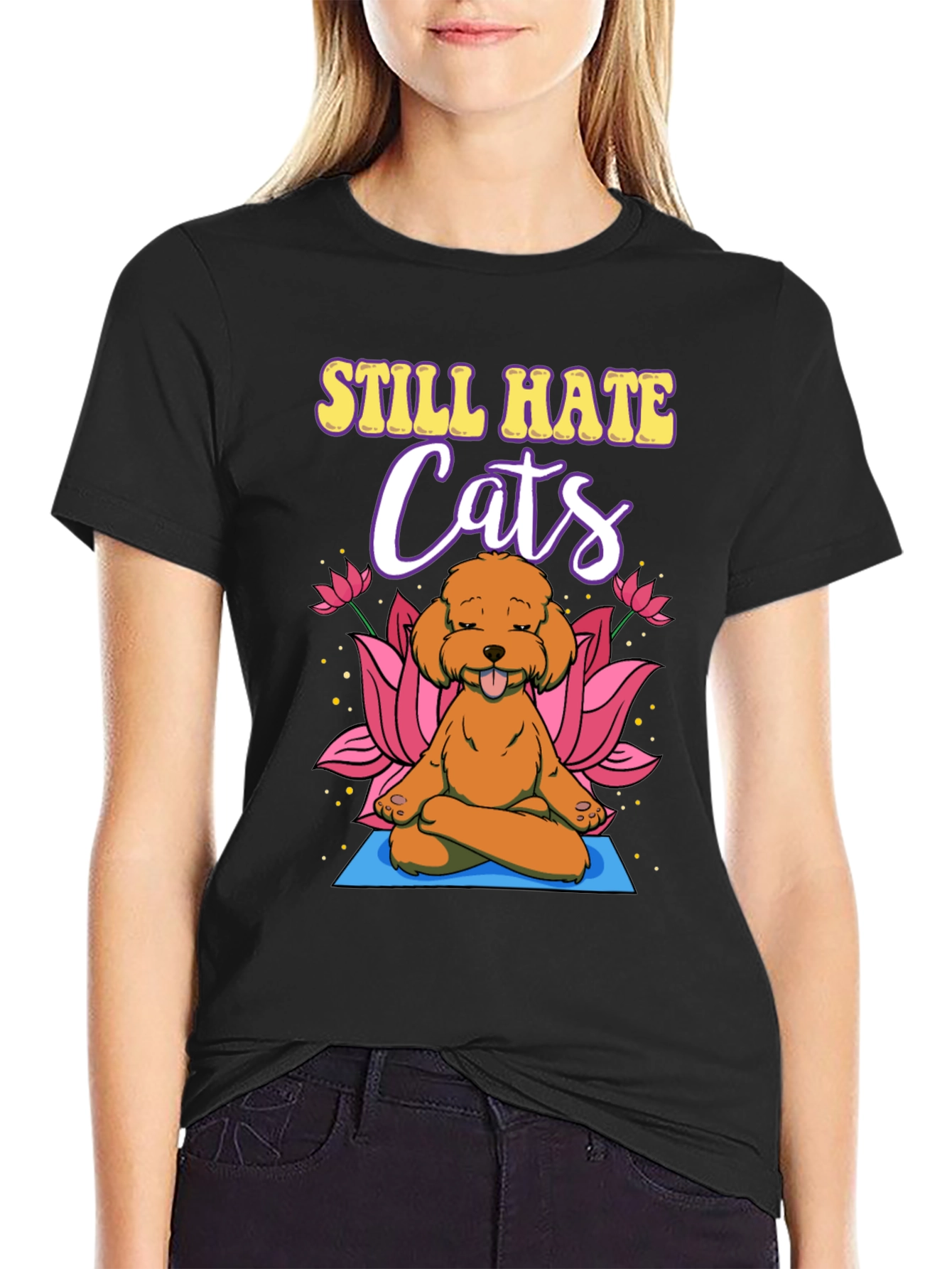 Still Hate Cats Yoga Dog T-Shirt