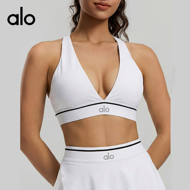 ALO Yoga Bare-Skin Feel Open-Back Tight Yoga Bra, Versatile Casual Fitness Sports Underwear