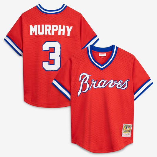 Dale Murphy Atlanta Braves Mitchell &amp;amp; Ness Cooperstown Collection Mesh Batting Practice Jersey - Red