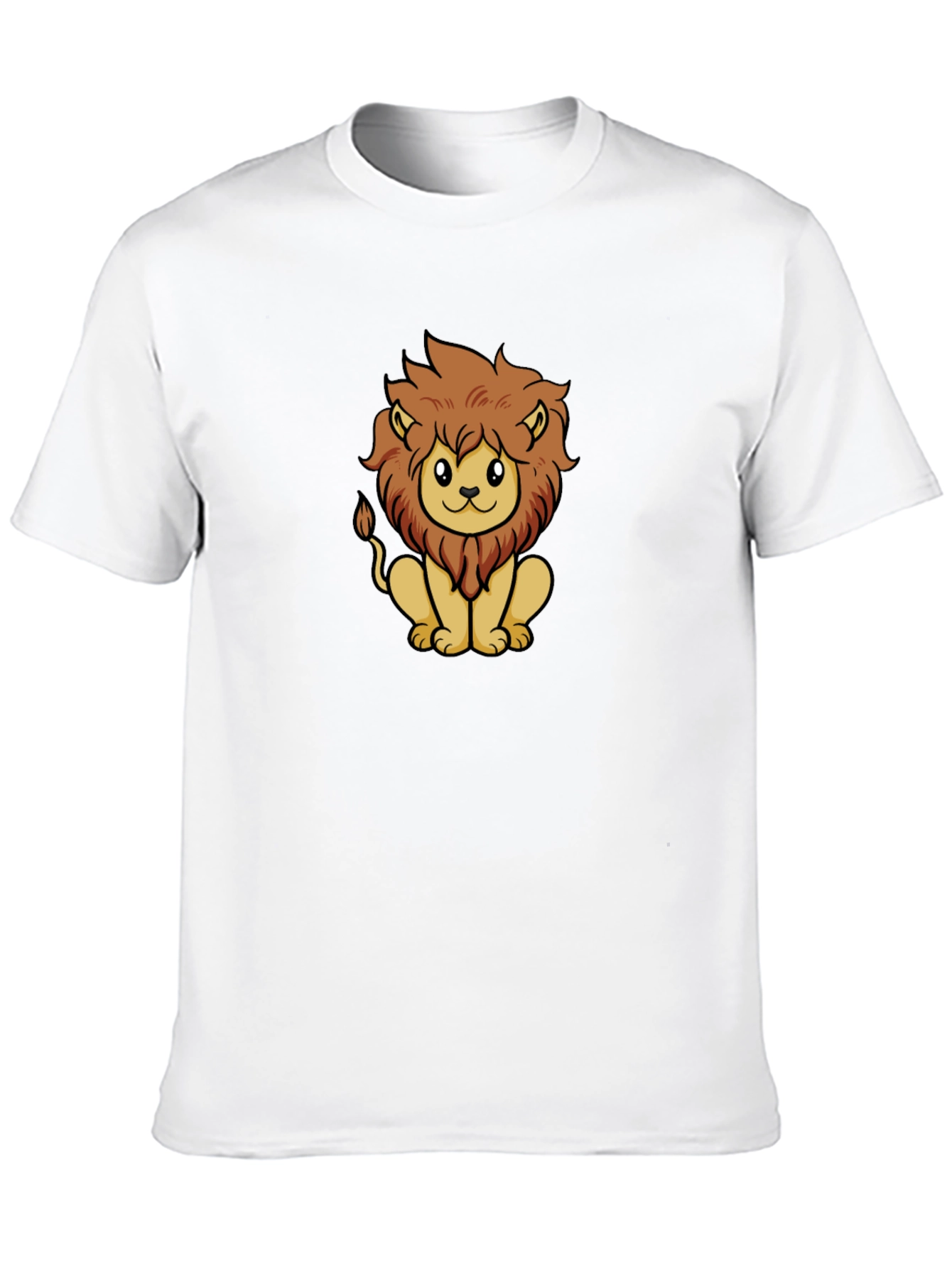 Cute Lion Graphic Tee - Unisex Black T-Shirt